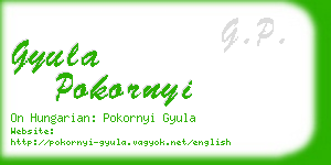 gyula pokornyi business card